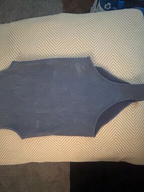 Aura Ribbed Tank Top in Navy